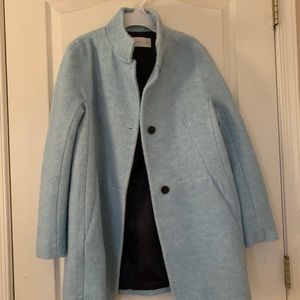 Zara basics baby blue pea coat